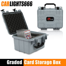 Gray 50 CT Graded Card Storage Box Travel Waterproof Case Slab Holder+Protector  picture
