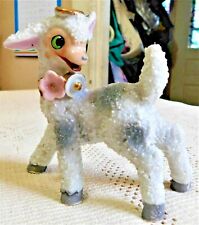 VINTAGE 1950's ADORABLE HAND DECORATED PORCELAIN SHEEP FIGURINE - JAPAN picture