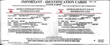 STATE FARM GEORGIA INSURANCE POLICY INFORMATION CARD 2023 picture