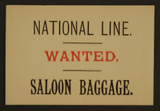 National Line Wanted Saloon Baggage Small Paper Sign 5