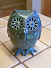 VINTAGE MCM JAPAN HEAVY CAST IRON FOOTED GREEN OWL 5