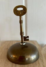 Antique Vintage Hotel Desk Bell Brass Bellhop call bell Key with room # handle picture