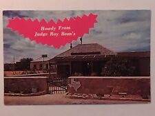 Judge Roy Bean's Saloon And Court Of Law West Of The Pecos Postcard picture