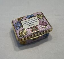 HALCYON DAYS Enamel Porcelain Hinged Trinket Box BEAUTY & STRENGTH MY MOTHER picture