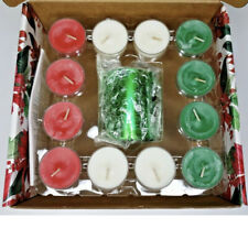 PartyLite 12 Tea Light Candles Christmas Gift Set Holder New in Box picture