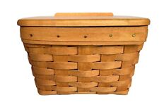 Longaberger 1996 4x7 Recipe Card Basket Woodcrafts Solid Maple Lid COOKING USA picture