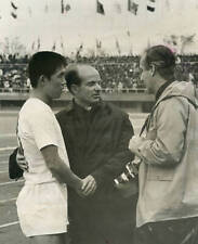 Ryuichi Sugiyama And Coach Dettmar Cramer Of Japan Celebrate Th 1964 Old Photo picture