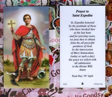 Saint. Expedite with Prayer to St. Expedite - Laminated Holy Card RAL picture