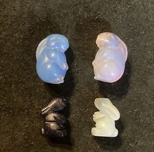 Small Lot Of 4 Rabbit Mini Crystal Carvings picture