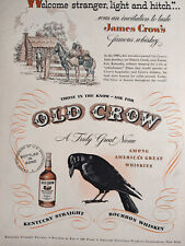 1948 Original Esquire Art Ad Advertisements Old Crow Whiskey Hamilton Watches picture