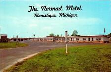 Manistique, MI Michigan NORMAD MOTEL~COOK SHACK~CAMPSITE Hwy 2 Roadside Postcard picture