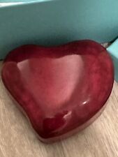 Authentic TIFFANY & Co Italy Elsa Peretti MIB Red Leather Heart Trinket Box MINT picture