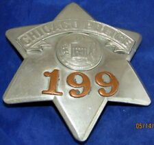 ANTIQUE, VINTAGE CHICAGO, ILLINOIS POLICE OFFICER “PIE PLATE” BADGE picture