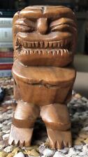 Vintage Solid Wood  Tiki Figure 5 inch tall. picture