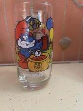 Vintage 1983 Peyo Smurf 6 Inch Papa Smurf Glass picture