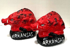 Vintage Arkansas Razorbacks Salt and Pepper Shakers Red picture