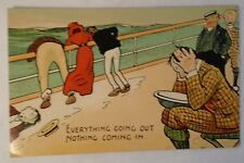 Vintage Ocean Voyage Humorous Postcard Published Liverpool England 1909 Postmark picture
