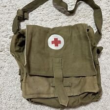 Vintage Field medic. Soviet Army Canvas Bag Medical Service USSR Red Cross. picture