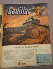 1945 Cadillac Vintage Print Ad Imprint Of Cadillac Power Tank WWII War Bonds picture
