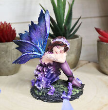 Ebros Sleeping Meadow Lavender Fairy Garden Statue Lazy Summer Day Napping Fairy picture