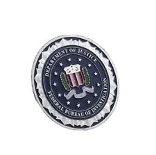 DOJ FBI Challenge Coin, Collectible Commemorative Coin silver in color picture