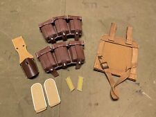 WWII GERMAN M31 TROPICAL DAK AFRIKA KORP M31 MP AMMO POUCHES, MAP CASE, GEAR LOT picture