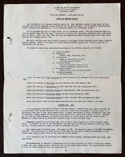 RARE 1942 MILWAUKEE POLICE TRAINING DOCUMENT PAGE CHEMICAL WARFARE MUSTARD GAS picture