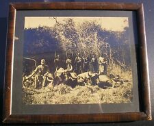 OLD SAFARI AFRICA BIG GAME WHITE HUNTER 5 CAPE BUFFALO NATIVES CAB PHOTOS 1920'S picture
