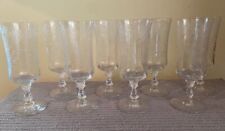 Set Of 8 Vintage Cambridge Rose Point Clear Parfait Glasses picture