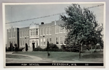 RPPC High School, Friendship, Wisconsin WI Vintage Real Photo Postcard picture