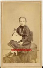 Civil War Era CDV PHOTO GIRL & ANTIQUE CHINA DOLL W. P. ESTELL Richmond Indiana picture