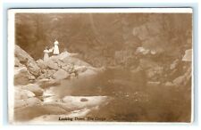 1913 Looking Down the Gorge Colrain MA Massachusetts RPPC Woman on Rocks picture