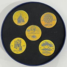 Rare Walt Disney World Arribas Brothers 5 Pc Glass Coin Set Limited Edition 500 picture