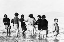 GREEK ORPHAN CHILDREN PLAY IN MEDITERRANEAN 8x12 GLOSSY PHOTO PRINT picture