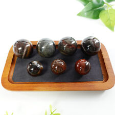 25-35mm Petrified Wood Carve Sphere Energy Ball Crystal Statue Reiki Healing New picture
