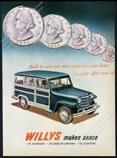 1951 Willys Jeep Station Wagon SUV and coins art vintage print ad picture