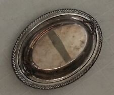 Vintage 1960s Ornate Rope Silver Covered Oval Serving Tray Dish w/ Lid 12