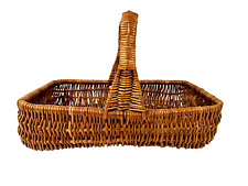 Vintage Large Wicker Farmhouse Basket w/Handle Gathering Vegetable Crafts19