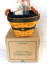 Longaberger 1999 Collectors Club Renewal basket w/liner insert & card new in box picture