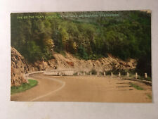 Winding Road Mohawk Trail Massachusetts MA Hand Colored Postcard Defense Cancel picture