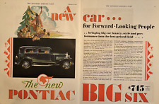 Pontiac Big Six Orland Motor Car Co Pontiac Mich New Vintage Print Ad 1929 picture