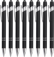 8 Pack Black Ballpoint Pen 2-In-1 Stylus Retractable Ballpoint Pen with Stylus T picture