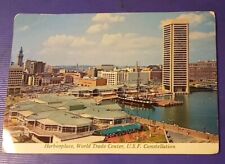 Harborplace World Trade Center USF Constellation Baltimore Maryland Postcard picture
