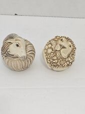 2 Vintage Harmony Kingdom Roly Poly Figures Long Horn And Lion  SH2 picture