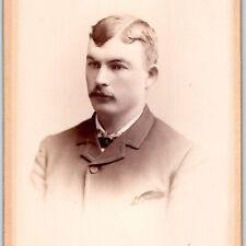c1880s Rockford, IL Man Pomade Hair Cabinet Card Real Photo Atchley Illinois B8 picture