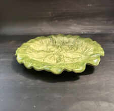 FRITZ & FLOYD CANDY DISH 7” X 7” IN GORGEOUS CONDITION VINTAGE GREEN LEAF picture