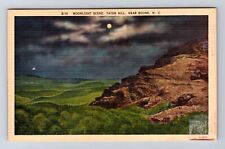 Boone NC-North Carolina, Moonlight Scene Tater Hill, Souvenir Vintage Postcard picture