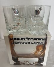 Vintage Crown Corning Mirage Set Of 4 Glasses Double Old Fashioned Rocks # 1402 picture