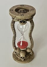 Gothic Skull Pillar SAND TIMER with Red Sands 4.5 Minutes 7.5 Inches Halloween picture