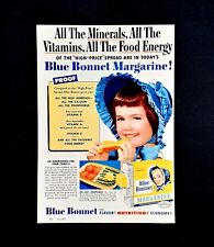 Blue Bonnet margarine ad vintage 1955 little girl original advertisement  picture